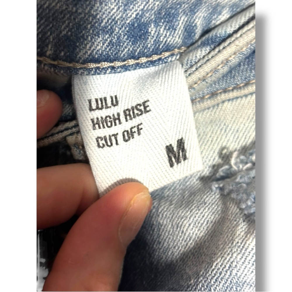 Eunina Light Blue Distressed Frayed Hem Micro Mini Jean Shorts - Picture 7 of 11